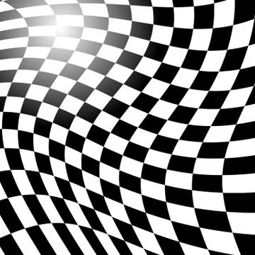 Checkered, squared pattern with distortion effect. Abstract vector art. Stock Illustration