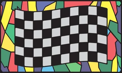 Checkered Stained Glass Window Stock Illustration