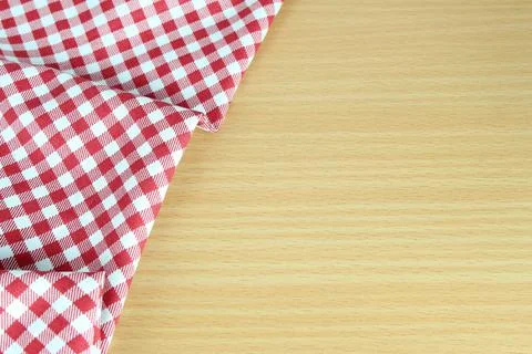 Checkered tablecloth red Stock Photos