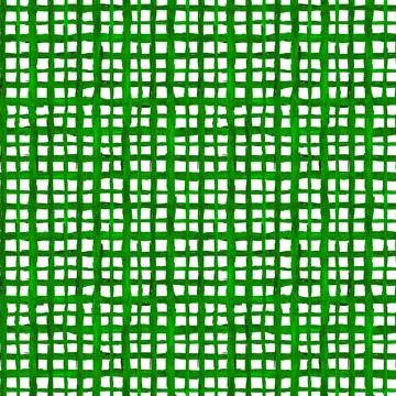 Checkered watercolor seamless pattern. Dark green plaid. Gingham endless ba.. Illustrazione stock