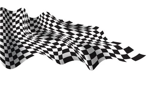 Checkered wave flying black white for sport race championship business succes Stock Illustration