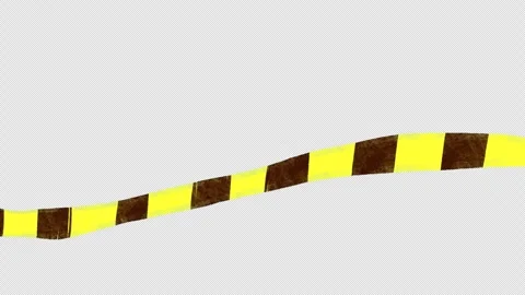 A checkered yellow tape denoting a cordoned-off area on a blue screen. Stock Footage 250698502