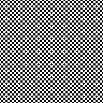 Checkers black pattern with circles on white seamless background. Stock Illustration