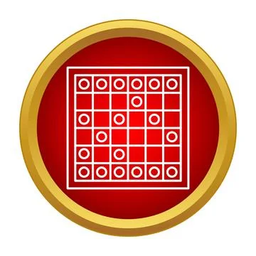 Checkers board game icon flat design strategy Stock Illustration