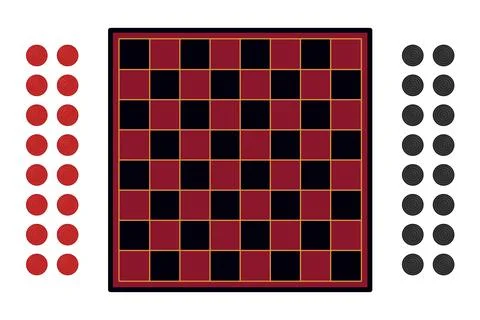 Checkers Or Draughts Game Set Stock Illustration