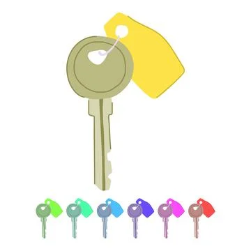 Checkin door key hotel vector cartoon graphic Stock Illustration