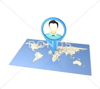 Checkin on map Stock Illustration