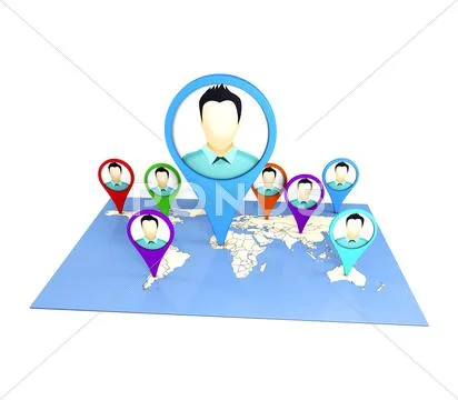 Checkin on map Stock Illustration
