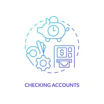 Checking accounts blue gradient concept icon Illustrazione stock