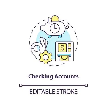 Checking accounts concept icon Stock Illustration