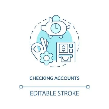 Checking accounts turquoise concept icon Stock Illustration