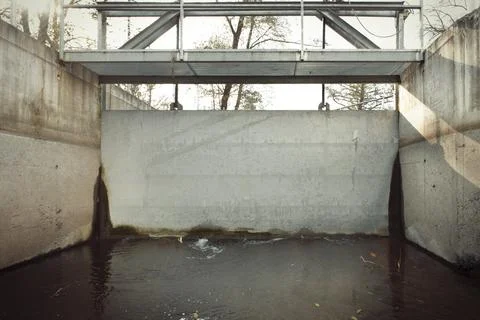 Checking and cleaning of small hydropower plant system before launching Fotos de archivo