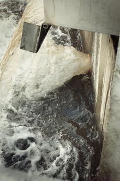 Checking and cleaning of small hydropower plant system before launching Fotos de archivo