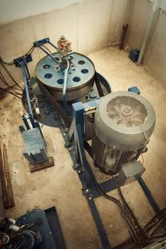 Checking and cleaning of small hydropower plant system before launching Fotos de archivo
