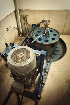 Checking and cleaning of small hydropower plant system before launching Fotos de archivo