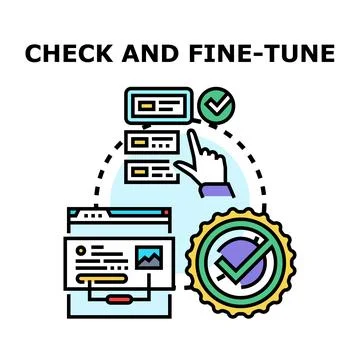 Checking and fine tuning system settings concept vector Stock Illustration