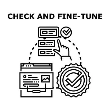 Checking and fine tuning system settings concept vector Stock Illustration