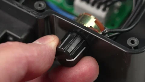 Checking and testing of power by turning the black button  库存影片 218350043