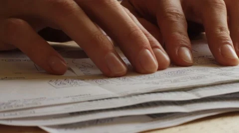 Checking bills at home Stock Footage 59764094