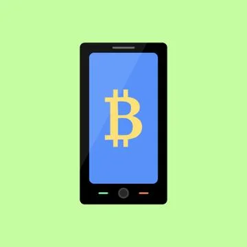 Checking bitcoin balance on mobile Stock Illustration
