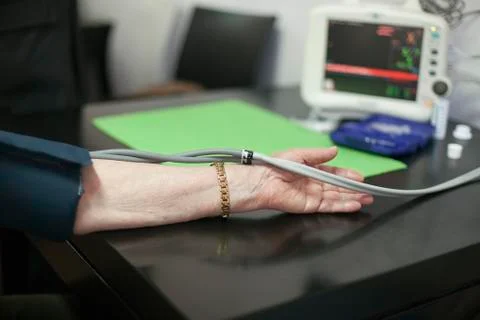 Checking blood pressure Stock Photos