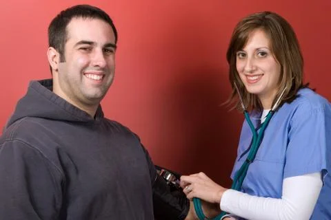 Checking Blood Pressure Stock Photos