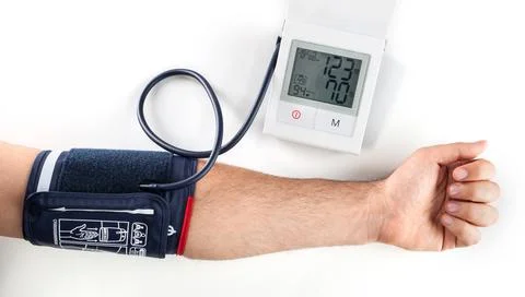 Checking the blood pressure Stock Photos