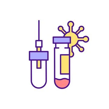 Checking blood sample for foreign invaders RGB color icon Stock Illustration