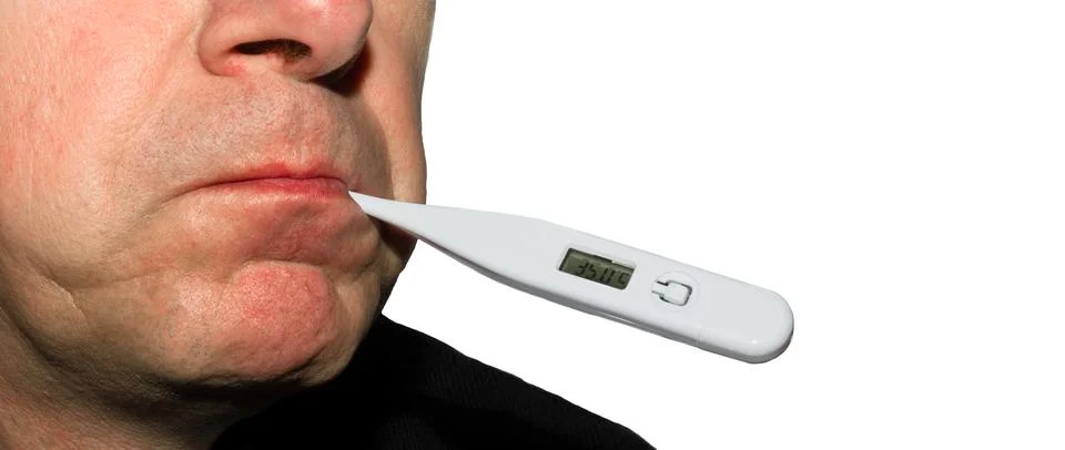 Checking body temperature Stock Photos