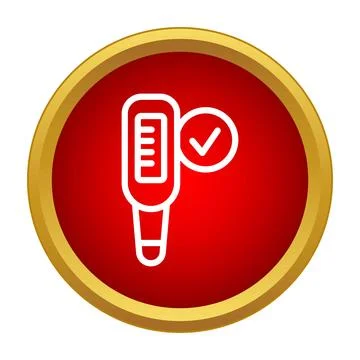 Checking body temperature with thermometer medical health icon Stock Illustration