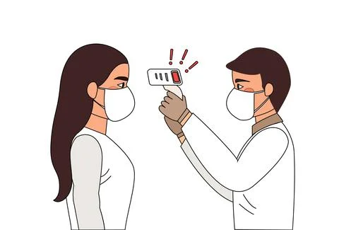 Checking body temperature of woman Vector illustration Stock Illustration