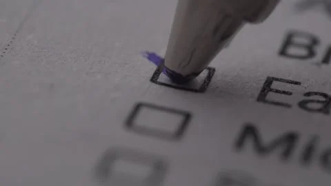 Checking Off a Box with a Pen. Stock Footage 267382019