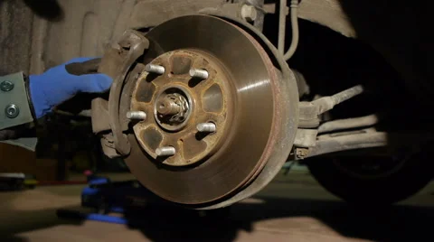 Checking the brakes and rotor Video stock 60571304