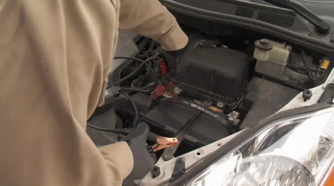 Checking Car Battery Stock Footage 65450543