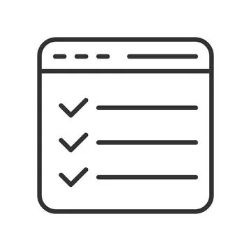 Checking checklist browser verification icon in line design. checking checklist Illustrazione stock