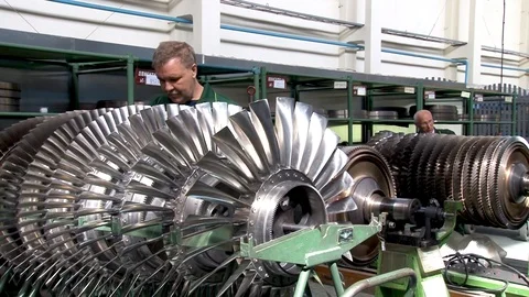 Checking compressor rotor on engine of Su-24 aircraft (fencer) after repair. Stock Footage 122816910