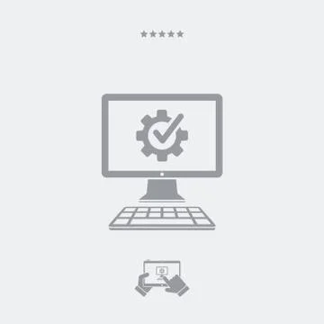 Checking computer performance icon Stock Illustration