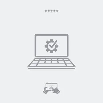 Checking computer performance icon Stock Illustration