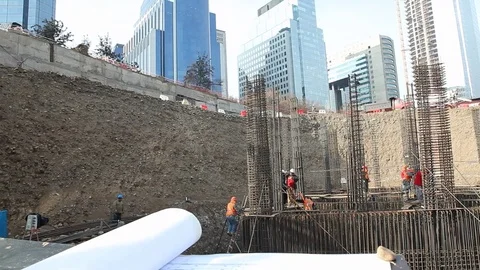 Checking construction drawings Stock Footage 77100156