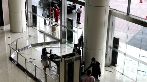 Checking counter at the mal Stock Footage 171054465