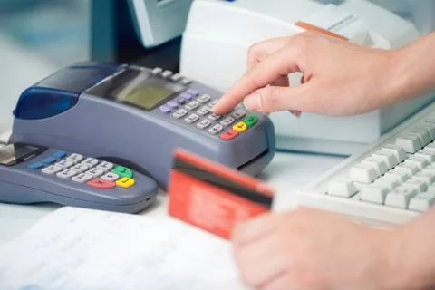 Checking the Credit Card Stock Photos