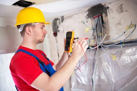 Checking of current distribution system Stock Photos