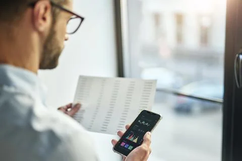 Checking the data in documents and in the electronic storage Stock Photos