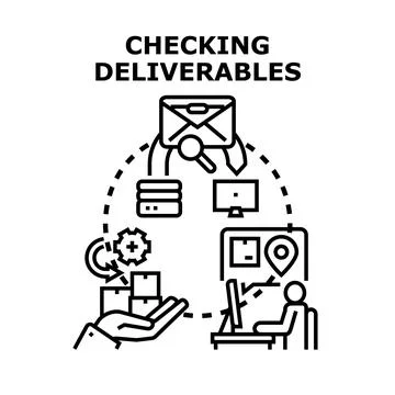 Checking deliverables process for quality control Stock Illustration