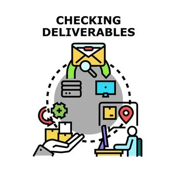 Checking deliverables process for quality control Stock Illustration