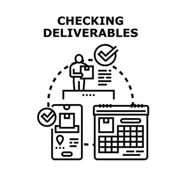 Checking deliverables process vector concept illustration 库存插图