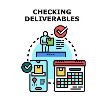 Checking deliverables process vector concept illustration Stock Illustration