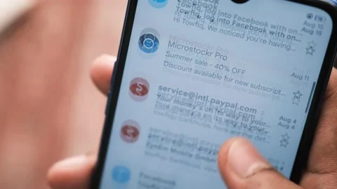 Checking email on smart phone Stock Footage 162255698