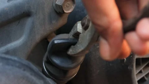 Checking the engine oil level and condition Stock Footage 339158931