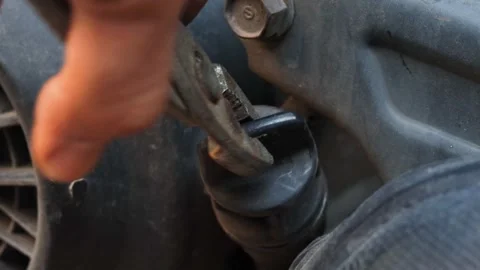 Checking the engine oil level and condition Stock Footage 339158942